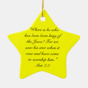 Den matta 2:10, när de sågar stjärnan, jublade de julgransprydnad keramik