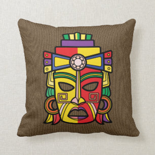Den Mayan färgrika Aztec incaen maskerar Kudde