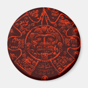 Den Mayan kalendern avbildar design Magnet