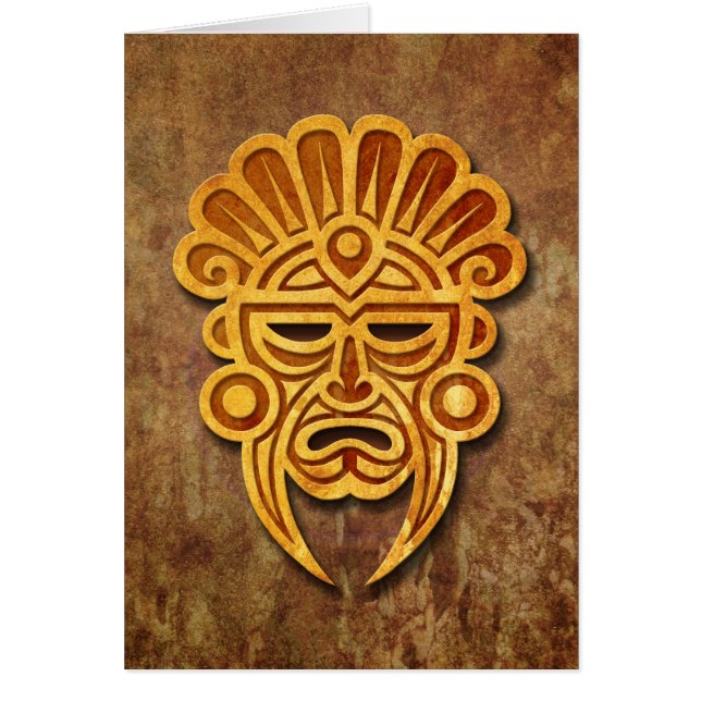Den Mayan stenen maskerar Hälsningskort (Framsidan)