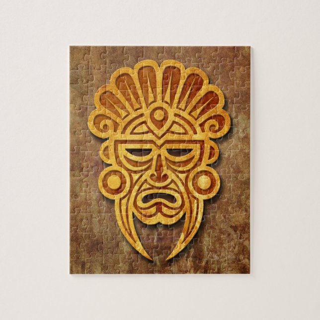 Den Mayan stenen maskerar Pussel (Vertikal)