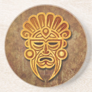 Den Mayan stenen maskerar Underlägg Sandsten
