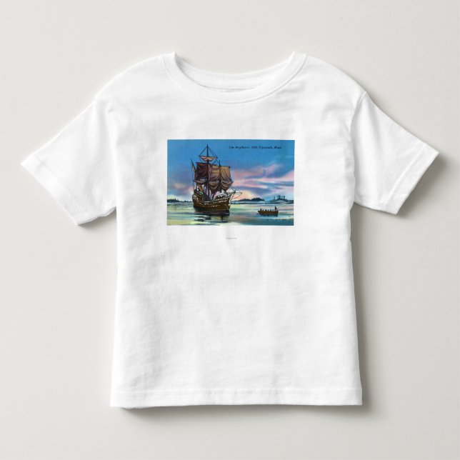 Den Mayflower landningen i platsen 1620 T-shirt (Framsida)
