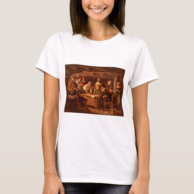 Den Mayflower överenskommelsen av Jean Leon Gerome T-shirt (Framsida)