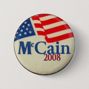 Den McCain 2008 flagga knäppas Knapp
