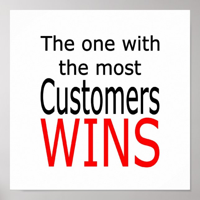 Den med flest kunder vinner poster (Framsidan)
