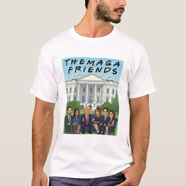 Den med MAGA-vännerna Rolig politisk satir T Shirt (Framsida)