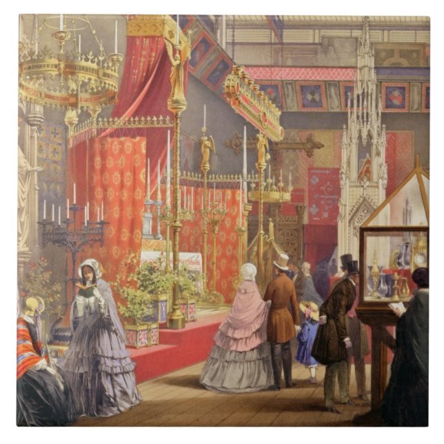 Den medeltida domstolen som är designad vid Pugin, Kakelplatta (Framsidan)