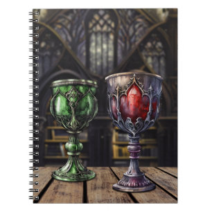 Den medeltida gotiska Grönten Red Goblet Castle Bi Anteckningsbok