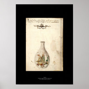 Den medeltida italienska alkemiaffischen pläterar poster