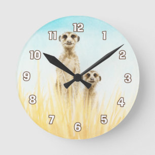 Den Meerkat väggen tar tid på Rund Klocka