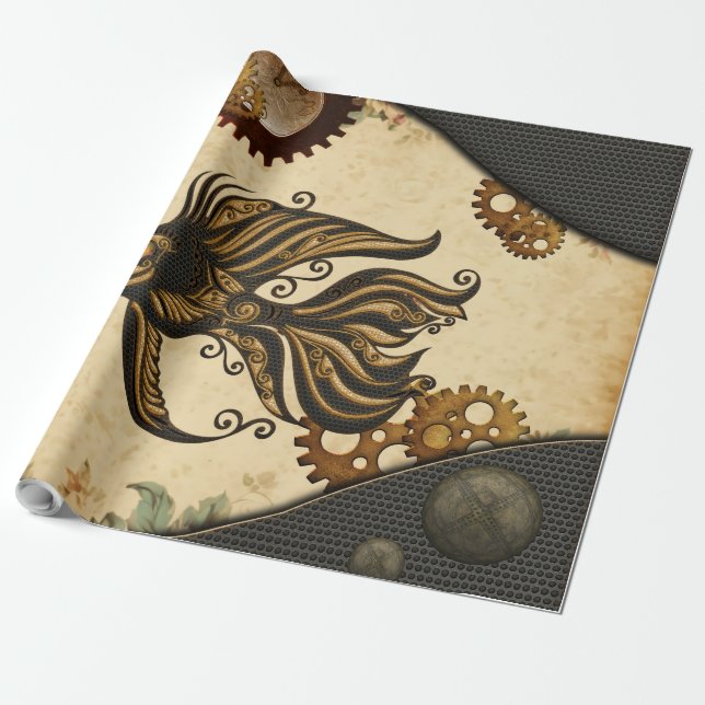 Den mekaniska  av havsångfisk. presentpapper (Utrullad)