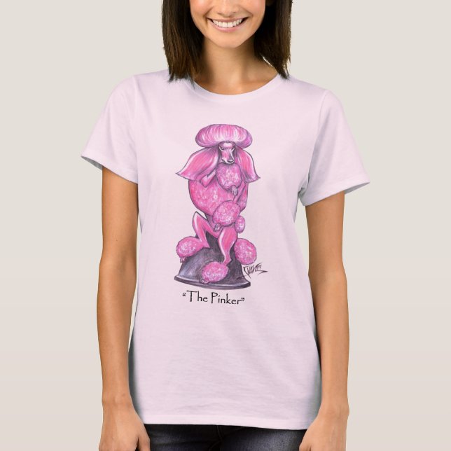 Den mer rosa bröstcancerpudelT-tröja Tee Shirt (Framsida)