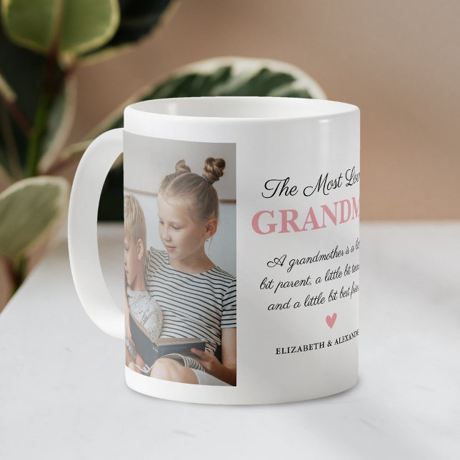 Den mest älskade mormor 2 Foto Kaffemugg (Skapare uppladdad)