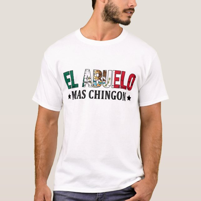 Den Mest Chingon Farfar Mexikansk Flagga T Shirt (Framsida)