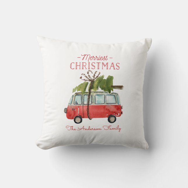 den mest heligaste christmas-vattenfärgsbilen kudde (Framsida)