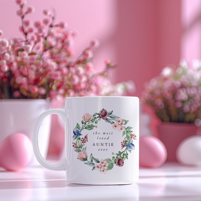 Den mest kärleksfulla AUNTIE någonsin i Blommigten Kaffemugg (Skapare uppladdad)