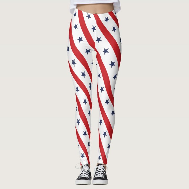 Den mest patriotiska amerikan White II Dekorativ k Leggings (Framsida)