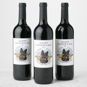 Den mest pawsome Hund Photo White Vinflaska Etikett