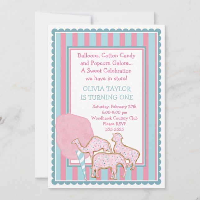 Den mest sweetest lite cirkusinbjudan inbjudningar (Framsida)