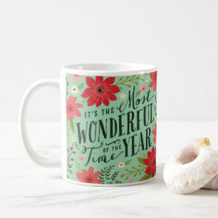 Den mest underbara Blommigten för årets Helgdag Kaffemugg