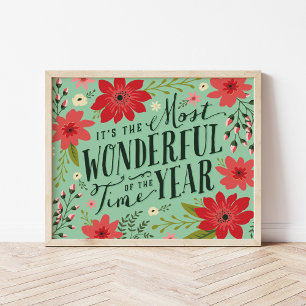 Den mest underbara Blommigten för årets Helgdag Poster