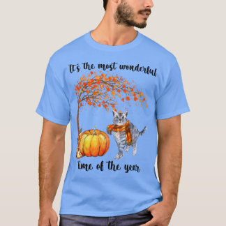 Den mest underbara höststilen på Cat Scarf Pumpk T Shirt