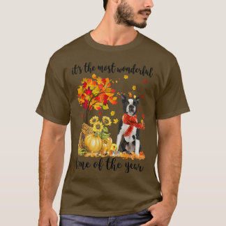 Den mest underbara hösttiden Boston Terrier T Shirt