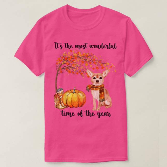 Den mest underbara hösttiden Chihuahua Scarf T Shirt (Design framsida)