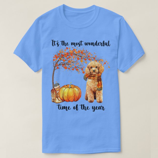 Den mest underbara hösttiden Pudel Scarf Pu T Shirt (Design framsida)