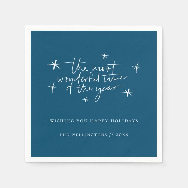 Den mest underbara tiden av året Blue Helgdag Pappersservett (Framsidan)