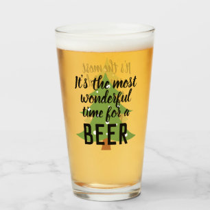 Den mest underbara tiden för Beer-funny jul Glaskopp