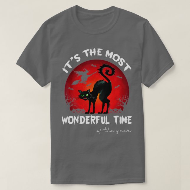 Den mest underbara tidpunkten på året Black Cat T Shirt (Design framsida)