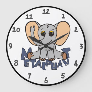 Den Metalphant elefantväggen tar tid på - akryl Stor Klocka