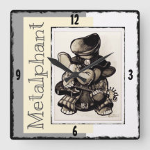 Den Metalphant metallväggen tar tid på - akryl