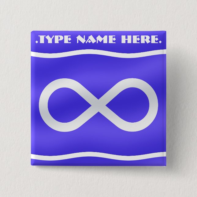 Den Metis flagga knäppas infödd konst Metis som Knapp (Framsida)