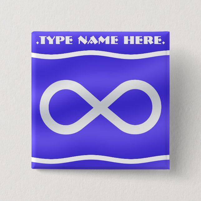 Den Metis flagga knäppas infödd konst Metis som Knapp (Framsida)