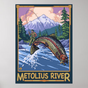 Den Metolius floden, Oregon flygfiske reser Poster