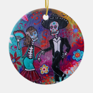 Den mexicanska Bailar Mariachidansen kopplar ihop Julgransprydnad Keramik