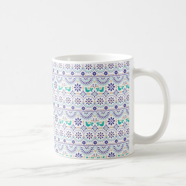 Den mexicanska fågeln belägger med tegel mönster kaffemugg (Höger)