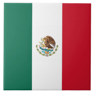 Den mexicanska flagga belägger med tegel kakelplatta