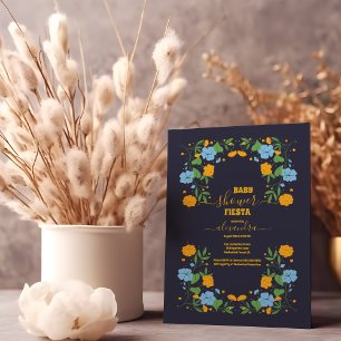 Den mexikanska Blommigten Fiesta Baby Shower Inbjudningar