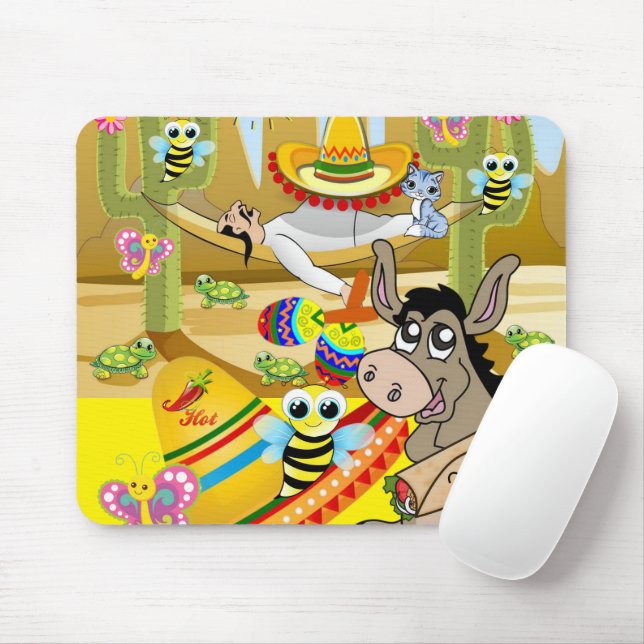 Den mexikanska donkey Hund Mouse Pad! Muspets Musmatta (Med mus)