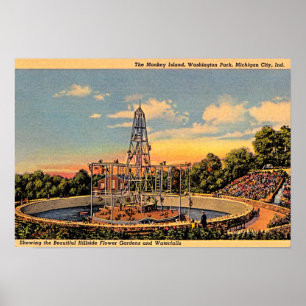 Den Michigan staden, Indiana Washington parkerar Poster