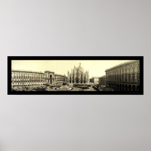 Den Milan duomoen kvadrerar italienfotoet 1909 Poster