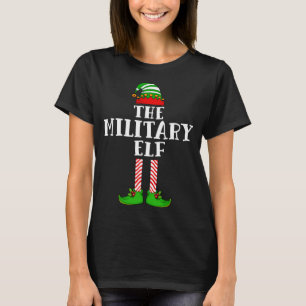 Den militära Elf-julmatchningen Family Julafton Co T Shirt