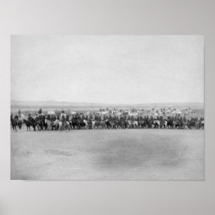 Den militära manar med indier för 70 Lakota span Poster