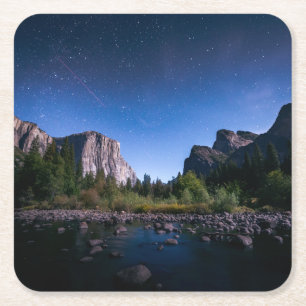 Den Milky långt Yosemite nationalparken Underlägg Papper Kvadrat