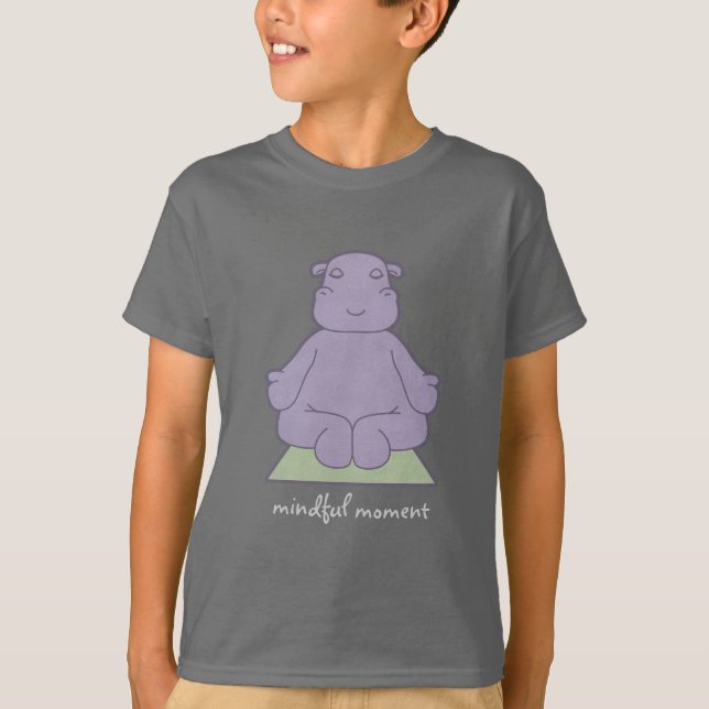 Den Mindful ögonblicksflodhästen lurar den mörka T-shirt (Framsida)