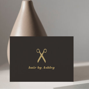 Den Minimalist eleganta mörka fauxen Scissor Visitkort